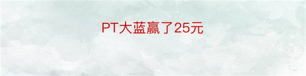 PT大蓝赢了25元